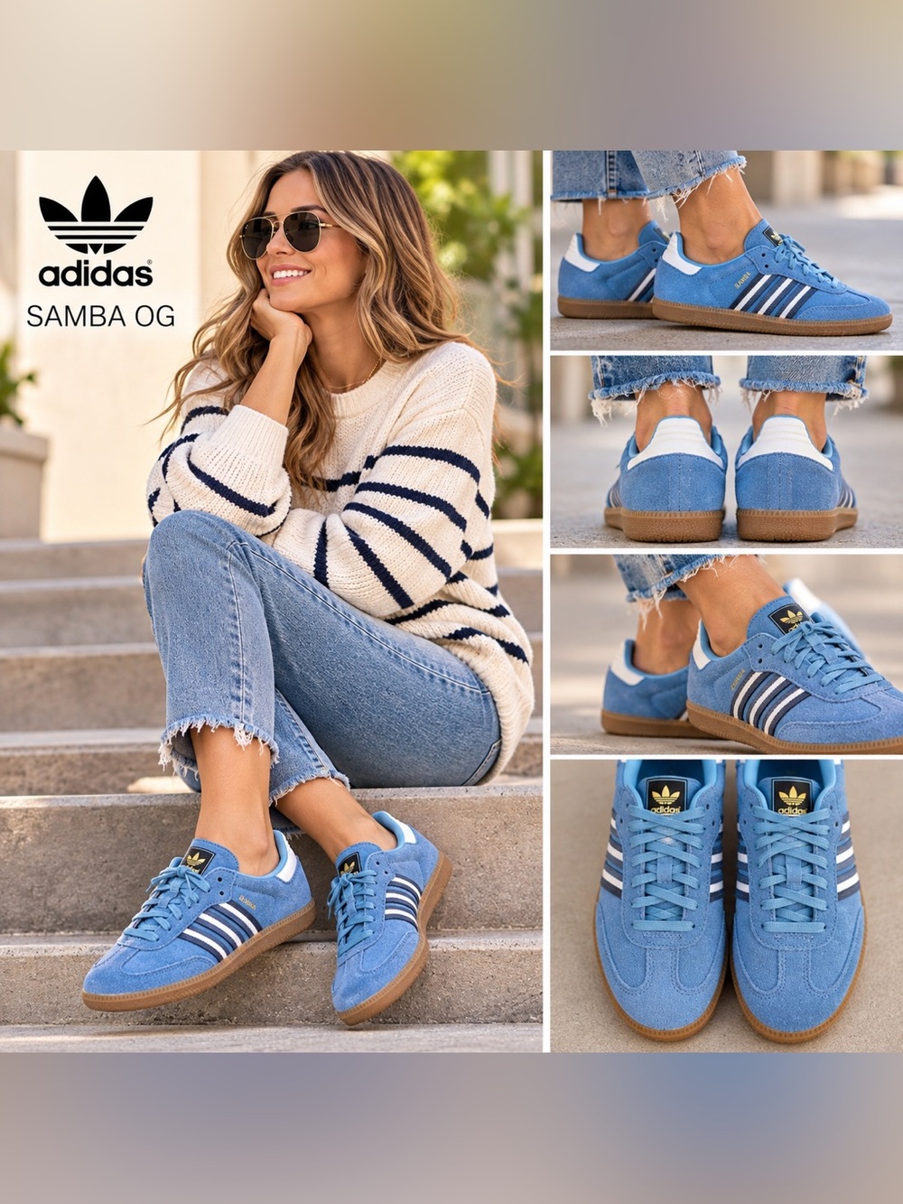Adidas Samba OG FIFA World Cup 2026 Argentina Blue Suede M6 W7 NIB IH6827